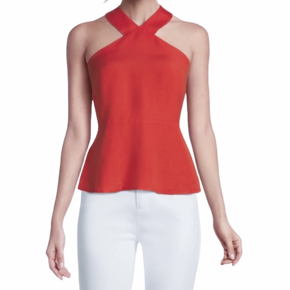 Ann Taylor Linen Peplum Blouse